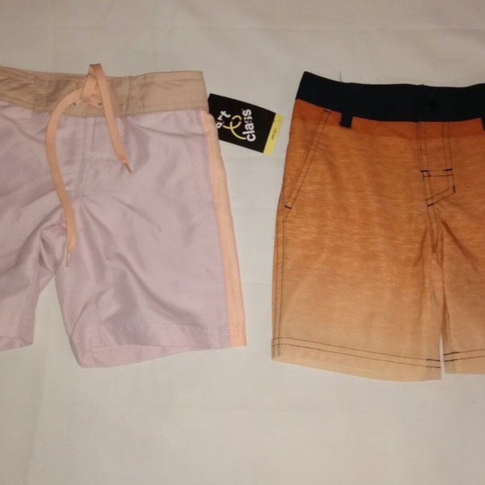 2 pair Boy's Size 4 Hybrid swim trunks Art Class Orange Swim
